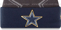 Cowboys 2015 GOLD COLLECTION Navy-Grey Knit Beanie Hat by New Era - 2nd View