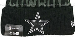 Cowboys 2015 STADIUM Black-White Knit Beanie Hat by New Era - 2nd View