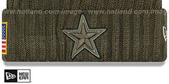 Cowboys 2017 SALUTE-TO-SERVICE Knit Beanie Hat by New Era - 2nd View