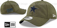 Cowboys 2018 SALUTE-TO-SERVICE STRAPBACK Olive Hat by New Era - 2nd View