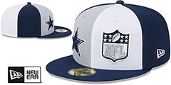 Cowboys 2023 SIDELINE DWPW Grey-White-Navy Fitted Hat by New Era - 2nd View