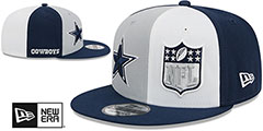 Cowboys 2023 SIDELINE DWPW SNAPBACK Grey-White-Navy Hat by New Era - 2nd View