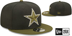 Cowboys 2T COLOR PACK SNAPBACK Charcoal-Olive Hat by New Era - 2nd View