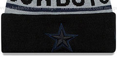 Cowboys BIGGEST FAN Black-Grey Knit Beanie Hat by New Era - 2nd View