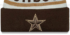 Cowboys BIGGEST FAN Brown-Wheat Knit Beanie Hat by New Era - 2nd View