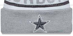 Cowboys BIGGEST FAN Grey-White Knit Beanie Hat by New Era - 2nd View