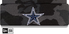 Cowboys CAMO Black-Grey Knit Beanie Hat by New Era - 2nd View