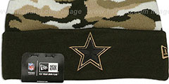 Cowboys CAMO CAPTIVATE Brown Knit Beanie Hat by New Era - 2nd View