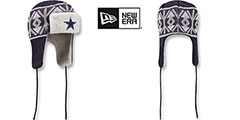 Cowboys FESTIVE TEAM TRAPPER Navy-White Knit Hat by New Era - 2nd View