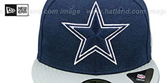 Cowboys HEATHER-HUGE Navy-Grey Fitted Hat by New Era - 2nd View