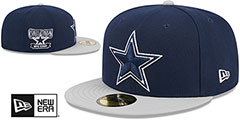 Cowboys HIDDEN SIDE-PATCH Navy-Grey Fitted Hat by New Era - 2nd View