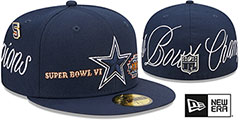 Cowboys HISTORIC CHAMPIONS Navy Fitted Hat by New Era - 2nd View