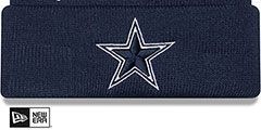 Cowboys IDENTITY Navy Knit Beanie Hat by New Era - 2nd View