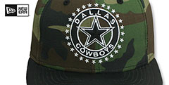 Cowboys LEATHER TAG SNAPBACK Army-Black Hat by New Era - 2nd View