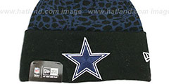 Cowboys PEBBLE-POP Black-Navy Knit Beanie Hat by New Era - 2nd View