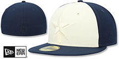 Cowboys SB XXVII TONAL SIDE-PATCH White-Navy Fitted Hat by New Era - 2nd View