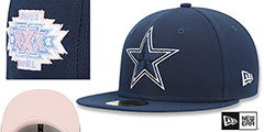 Cowboys SB XXX POP-SWEAT Navy-Pink Fitted Hat by New Era - 2nd View