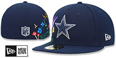 Cowboys SIDE-BLOOM Navy Fitted Hat by New Era - 2nd View