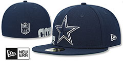 Cowboys SIDE-SPLIT Navy Fitted Hat by New Era - 2nd View