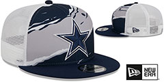 Cowboys TEAR TRUCKER SNAPBACK Navy-White Hat by New Era - 2nd View