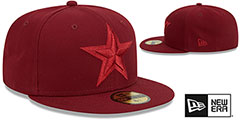 Cowboys TONAL TEAM-BASIC Burgundy Fitted Hat by New Era - 2nd View