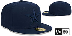 Cowboys TONAL TEAM-BASIC Navy Fitted Hat by New Era - 2nd View