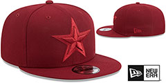 Cowboys TONAL TEAM-BASIC SNAPBACK Burgundy Hat by New Era - 2nd View