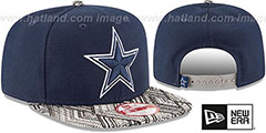 Cowboys TRICKED-TRIM STRAPBACK Navy Hat by New Era - 2nd View