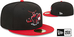 Crawdads MILB MARVEL DEFENDERS Black-Red Fitted Hat by New Era - 2nd View