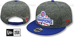 Cubs 2016 WORLD SERIES CHAMPS PATCH SNAPBACK Grey-Royal Hat by New Era - 2nd View