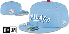 Cubs CITY FLAG VISOR CLIP SIDE-PATCH Sky Hat by New Era - 2nd View