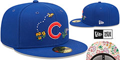 Cubs FLORAL WATERCOLORS Royal Fitted Hat by New Era - 2nd View