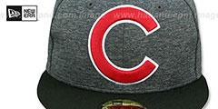 Cubs HEATHER-HUGE Grey-Black Fitted Hat by New Era - 2nd View