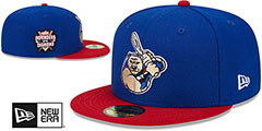 Cubs MILB MARVEL DEFENDERS SIDE-PATCH Royal-Red Fitted Hat by New Era - 2nd View