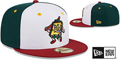 Curve THEME NIGHT White-Green-Burgundy Fitted Hat by New Era - 2nd View