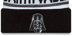 Darth Vader BIGGEST FAN Black-White Knit Beanie Hat by New Era - 2nd View