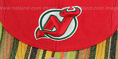 Devils NATIVE-STRIPE SNAPBACK Red Hat by Mitchell and Ness - 2nd View