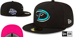 Diamonbacks 2001 WS POLAR LIGHTS Black-Pink Fitted Hat by New Era - 2nd View