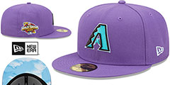 Diamondbacks 2001 WS CLOUD-UNDER Purple Fitted Hat by New Era - 2nd View