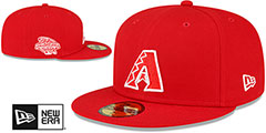 Diamondbacks 2001 WS SIDE-PATCH UP Red-White Fitted Hat by New Era - 2nd View