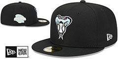 Diamondbacks COLOR PACK SIDE-PATCH Black Fitted Hat by New Era - 2nd View