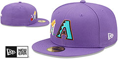 Diamondbacks COOPERSTOWN CROWN CHAMPS Purple Fitted Hat by New Era - 2nd View