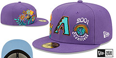 Diamondbacks GROOVY Purple Fitted Hat by New Era - 2nd View