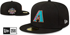 Diamondbacks METALLIC LOGO SIDE-PATCH Black Fitted Hat by New Era - 2nd View