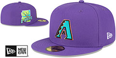 Diamondbacks STATEVIEW Purple Fitted Hat by New Era - 2nd View