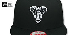 Diamondbacks TEAM-BASIC SNAPBACK Black-White Hat by New Era - 2nd View