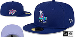 Dodgers 1988 WS POLAR LIGHTS Royal-Lavender Fitted Hat by New Era - 2nd View