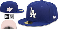 Dodgers 1988 WS POP-SWEAT Royal-Pink Fitted Hat by New Era - 2nd View