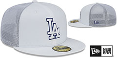 Dodgers BATTING PRACTICE TRUCKER White Fitted Hat by New Era - 2nd View