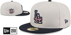 Dodgers 2024 JULY 4TH STARS N STRIPES Fitted Hat by New Era - 2nd View